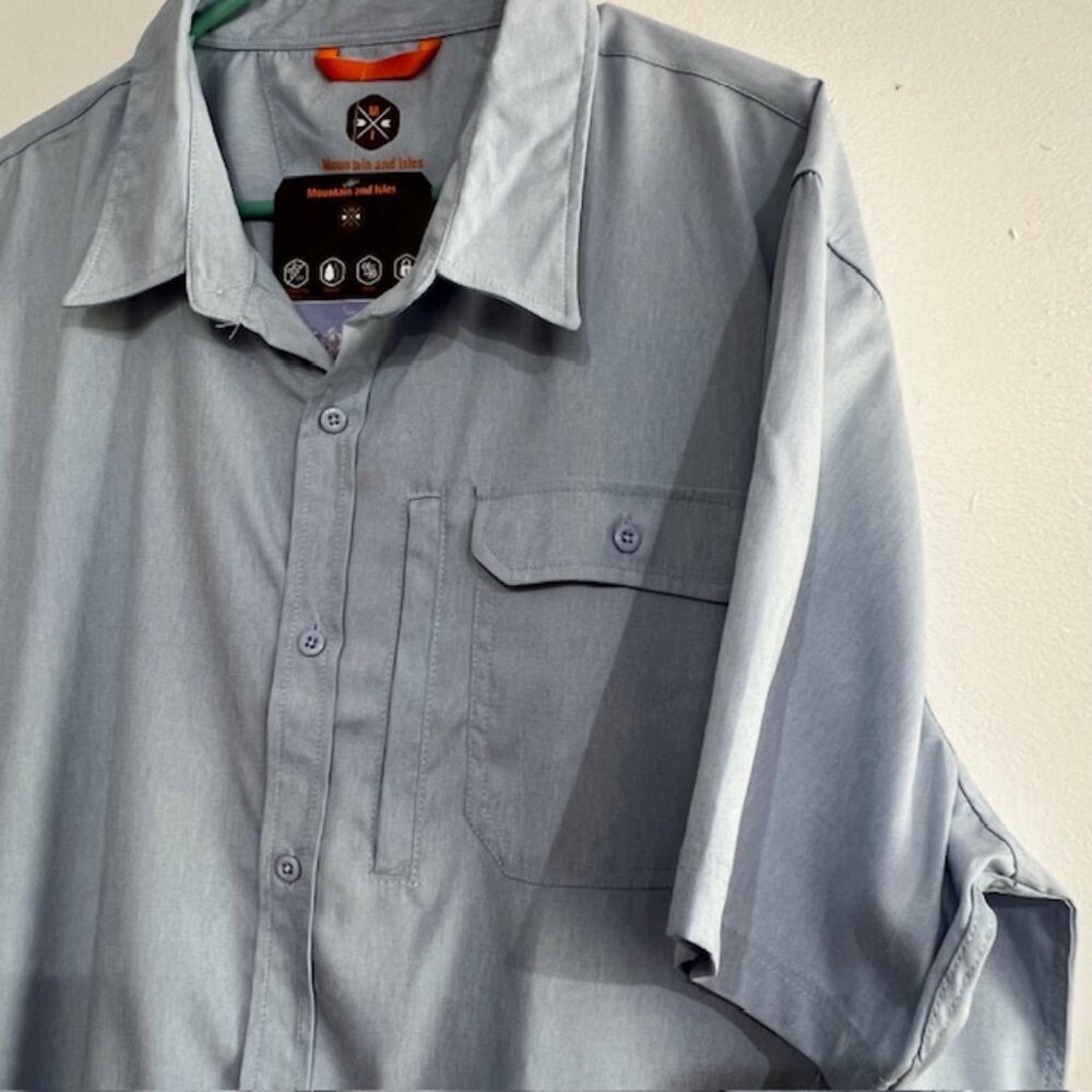 NWT Mountain and Isles Mens button-down shirt, UPF 50+ Protect, Quick Dry, 2XL - Picture 5 of 9